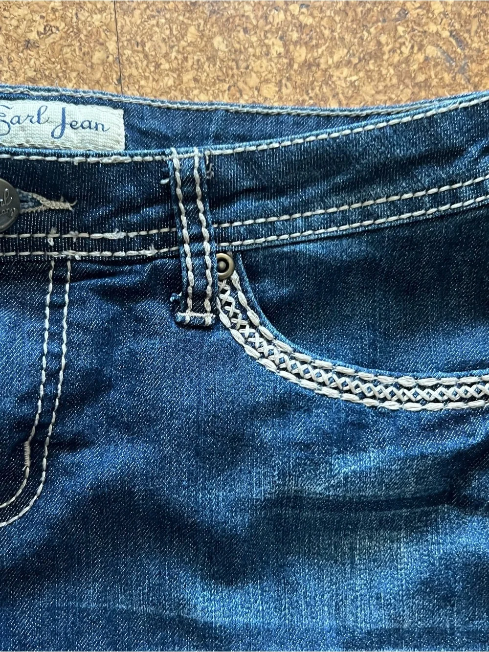2000s Earl Jean Women’s Dark Blue Denim Mini Skirt - Size 4